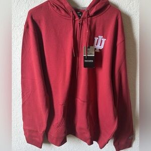 Men’s XL Indiana Hoosiers Full Zip Stitched Red Hoodie NWT
